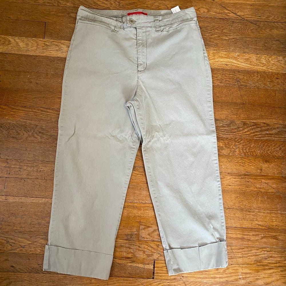 Gloria Vanderbilt Cuffed Pinstriped Capris Womens Size 10